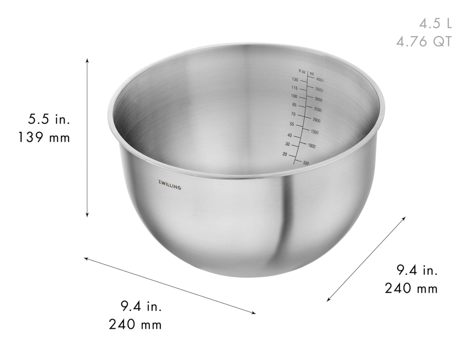 Elegantes 3-teiliges Edelstahl-Schüsselset von Zwilling, perfekt für die vakuumierte Lagerung und Frischhaltung von Lebensmitteln.