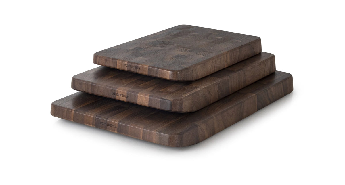 Walnuss Stirnholz Tranchierbrett 46x32.5x3.5 cm in Braun präsentiert im Onlineshop von KAQTU Design AG. Schneidbrett ist von Continenta