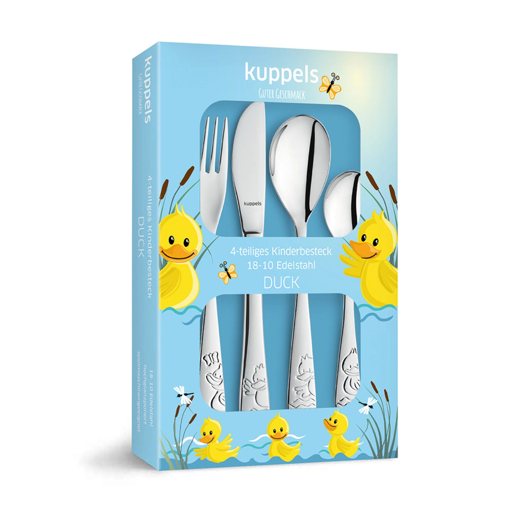 Amefa Kinderbesteck 4tlg. Kuppels Ducks, Beige, Edelstahl