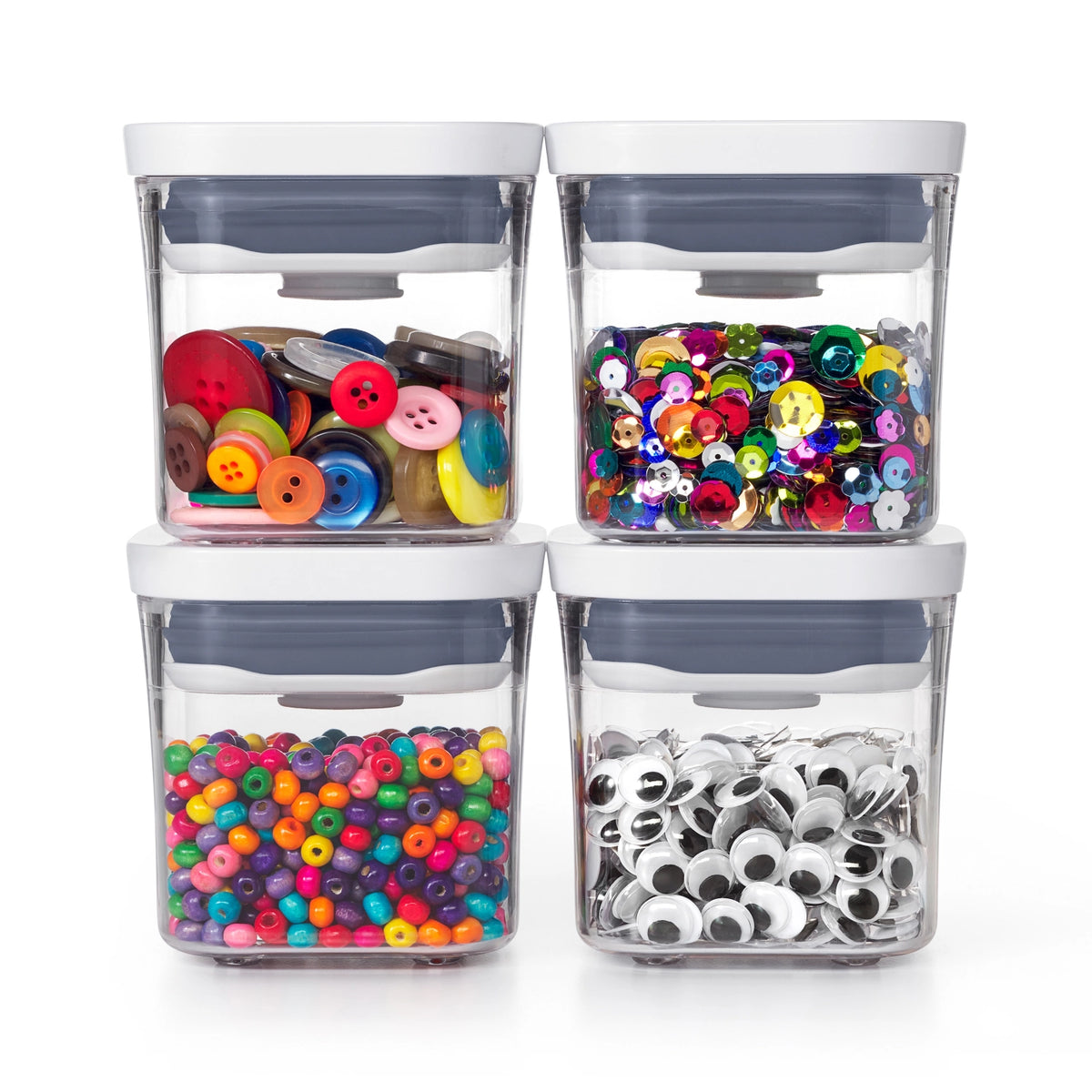 4er Set Good Grips Pop Aufbewahrungsbox Mini 190ml in Transparent präsentiert im Onlineshop von KAQTU Design AG. Aufbewahrungsbehälter ist von OXO