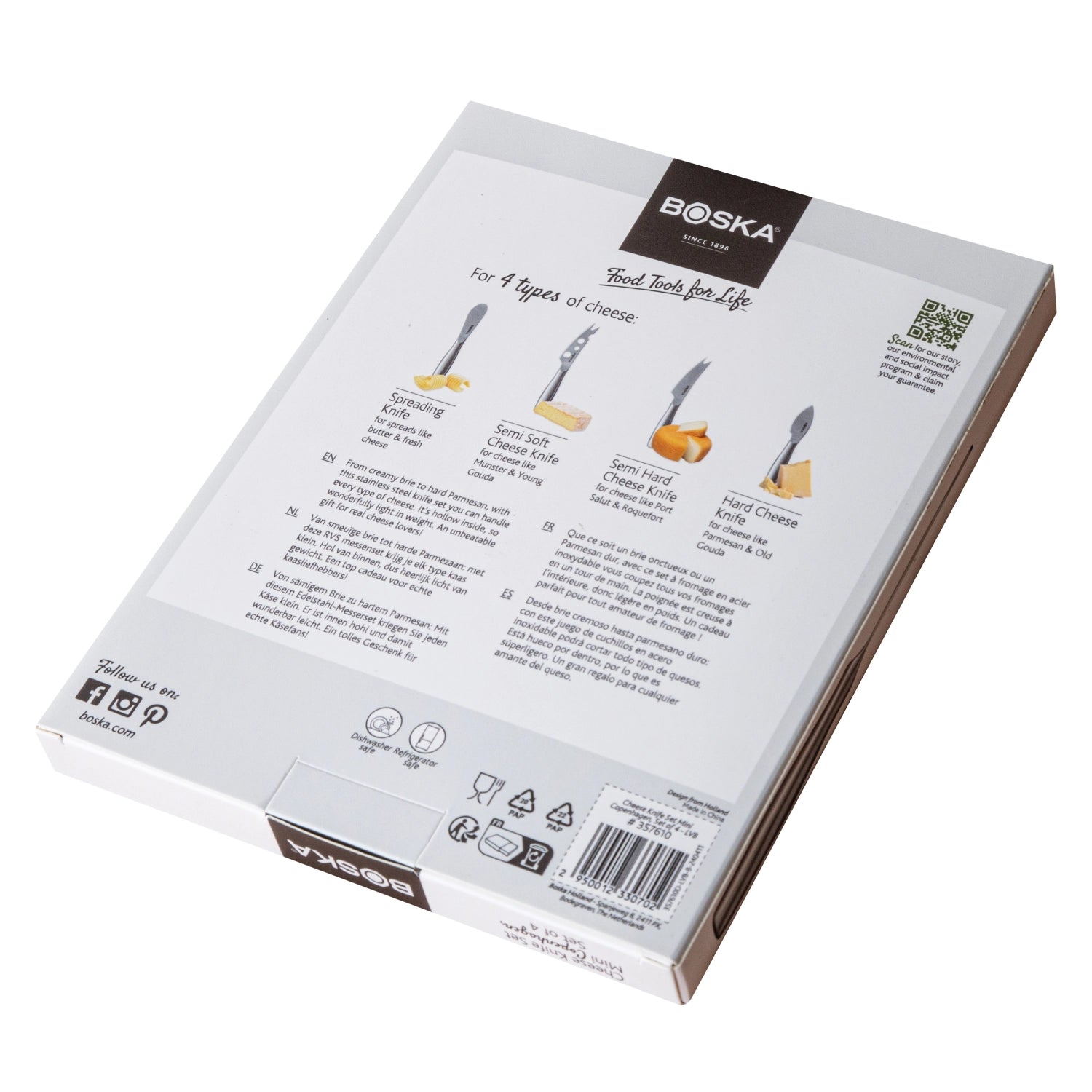 Käsemesser Set Mini Copenhagen in acciaio inossidabile inossidabile 176x146x21mm