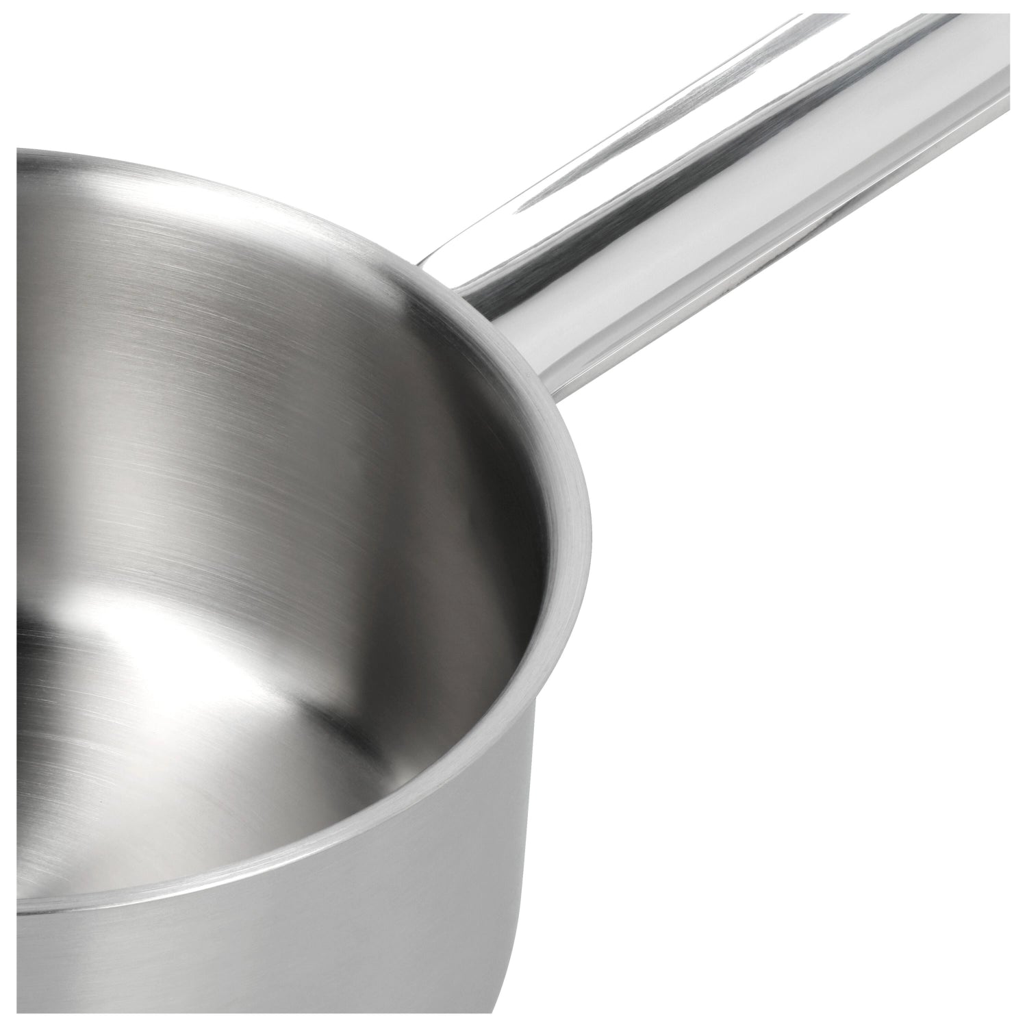 Elegante 12 cm Saucenpfanne aus hochwertigem Edelstahl von Demeyere, perfekt für feine Saucen und kleine Gerichte in jeder modernen Küche.