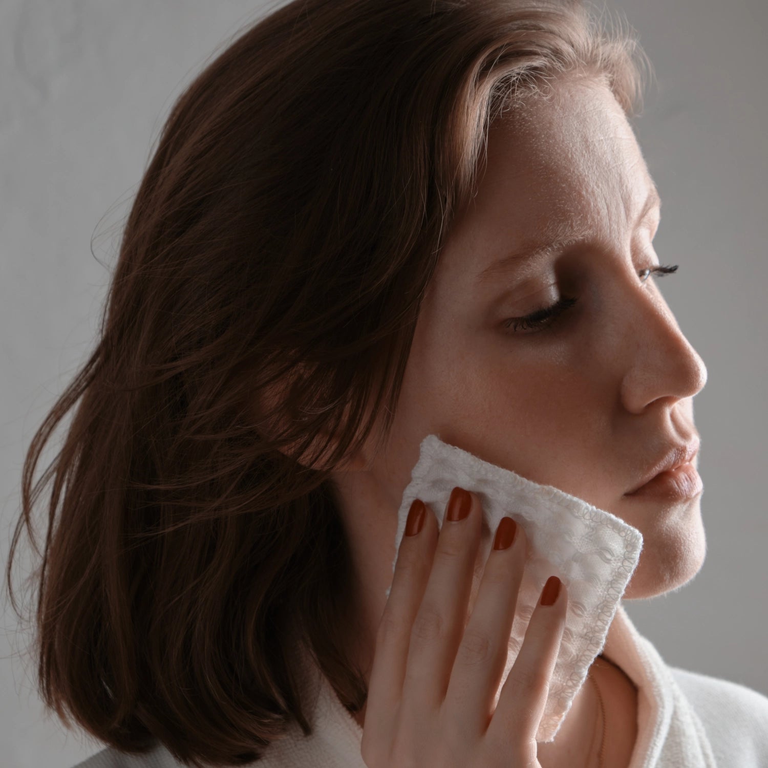 Big Waffle set of 4 makeup pads 8x8cm natural white