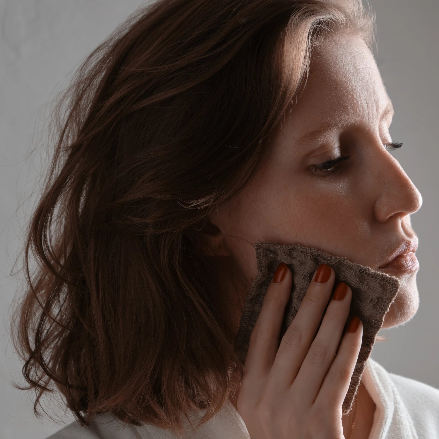 Big Waffle set of 4 makeup pads 8x8cm clay organic cotton