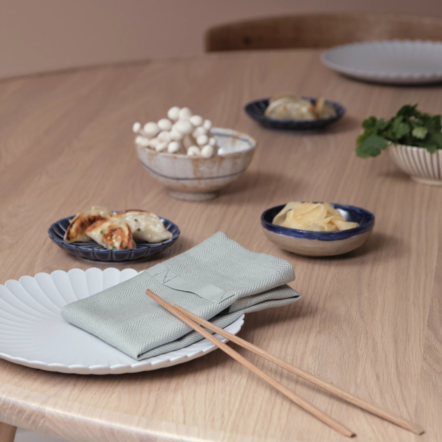 Dinner 4er set fabric napkierte 35x40cm dusty mint