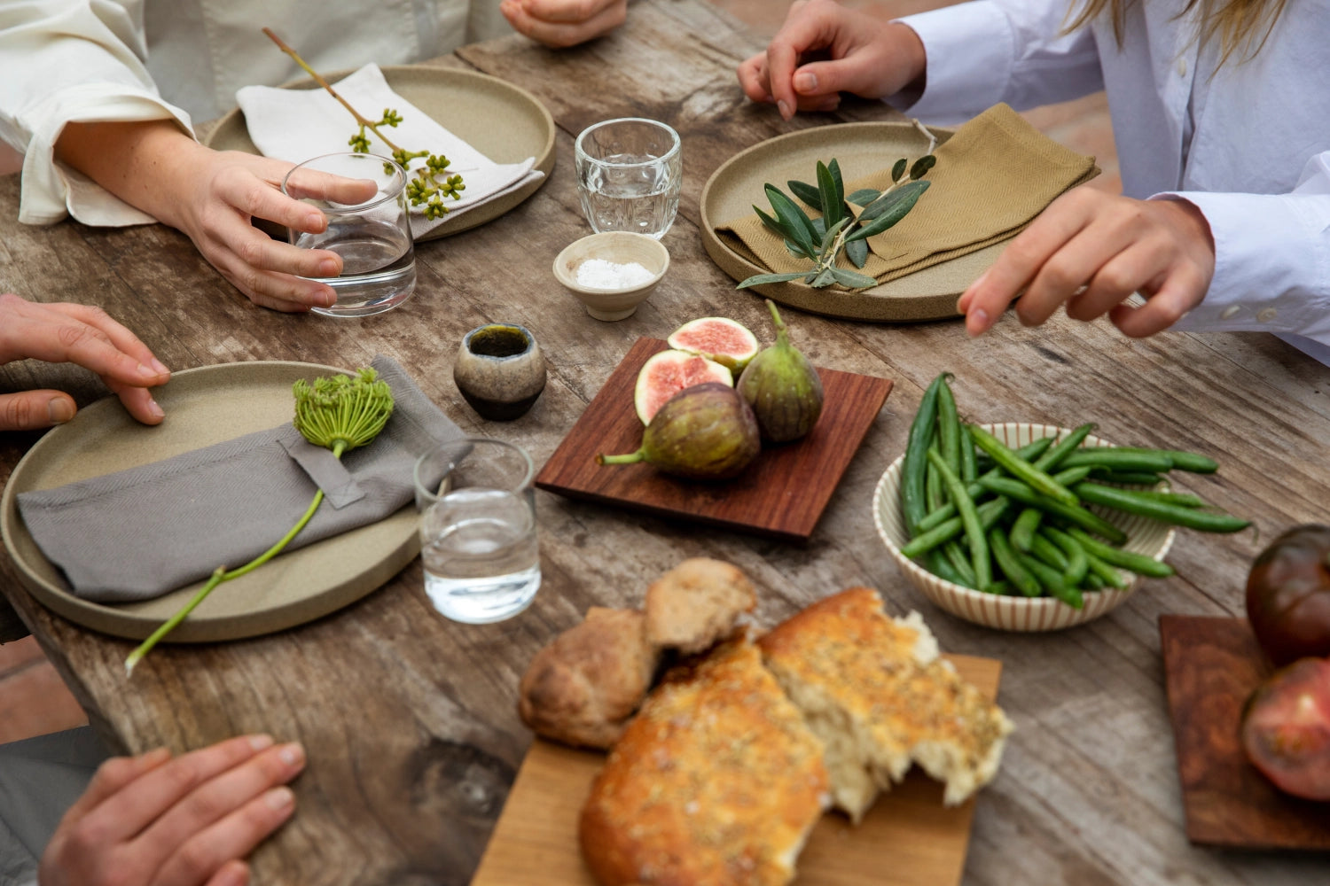 Everyday 4 Set fabric napkins 20x20cm Natural White