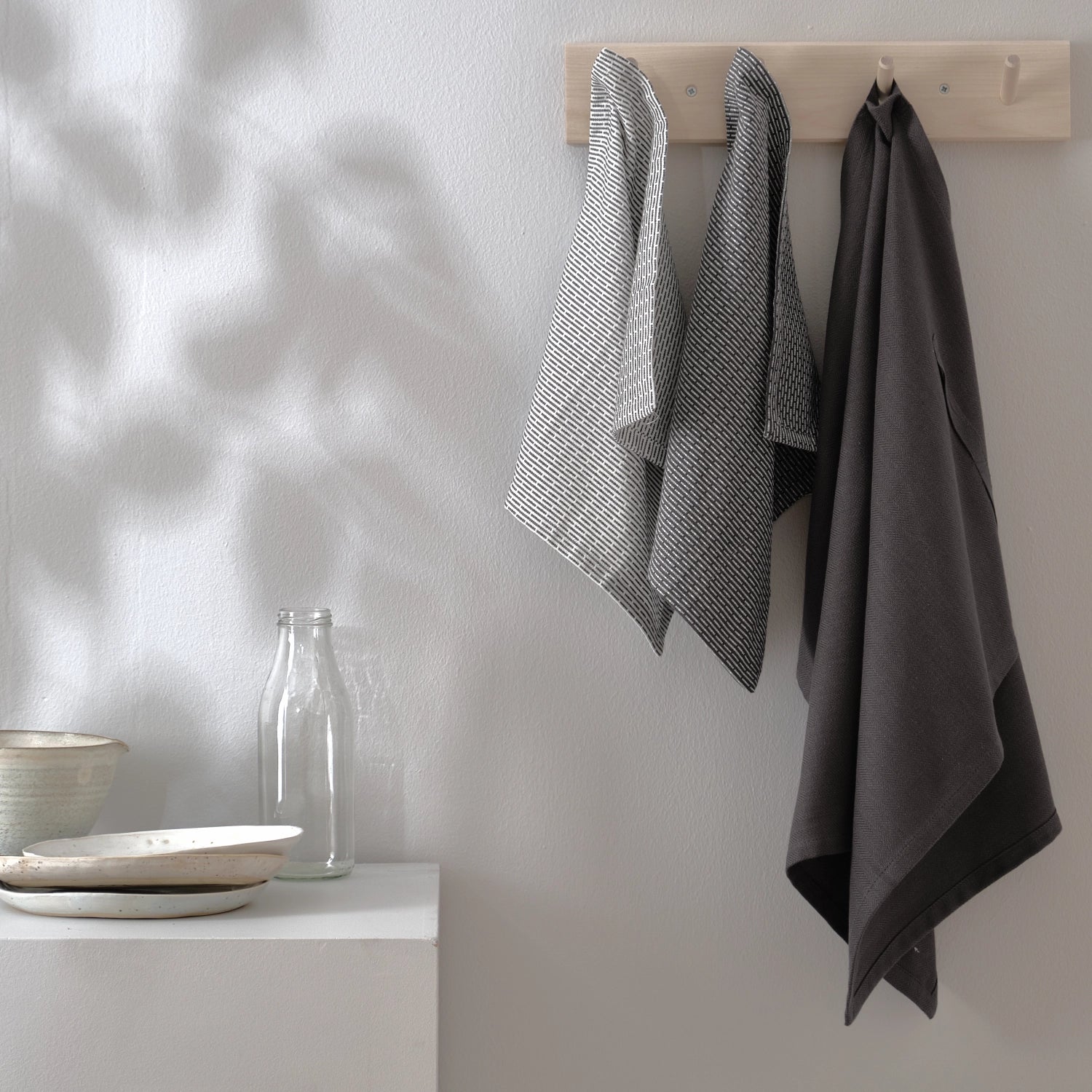 3 Ensemble de plats et serviettes à rinçage 53x86cm Coton bio classique