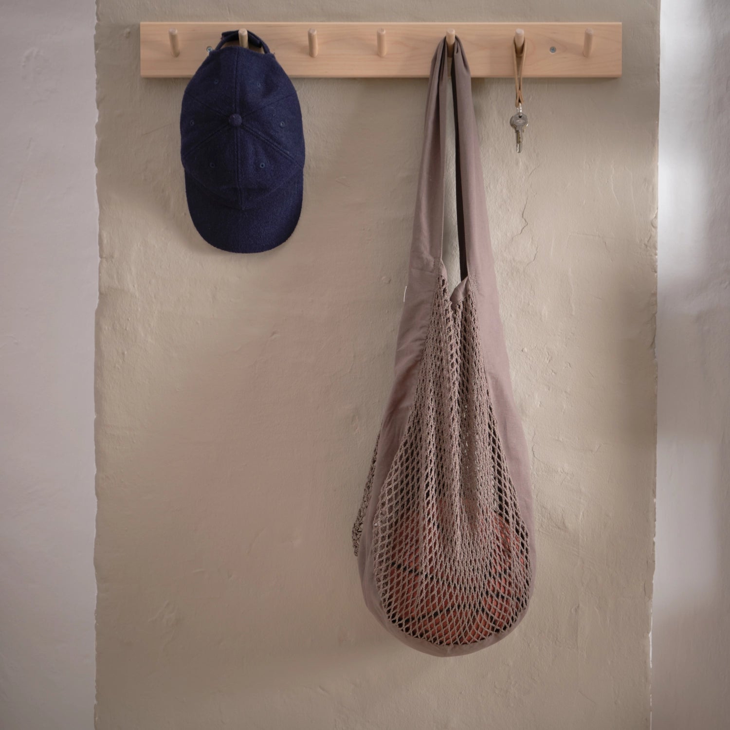 Sac bandoulière filet 44x15x45cm argile coton bio