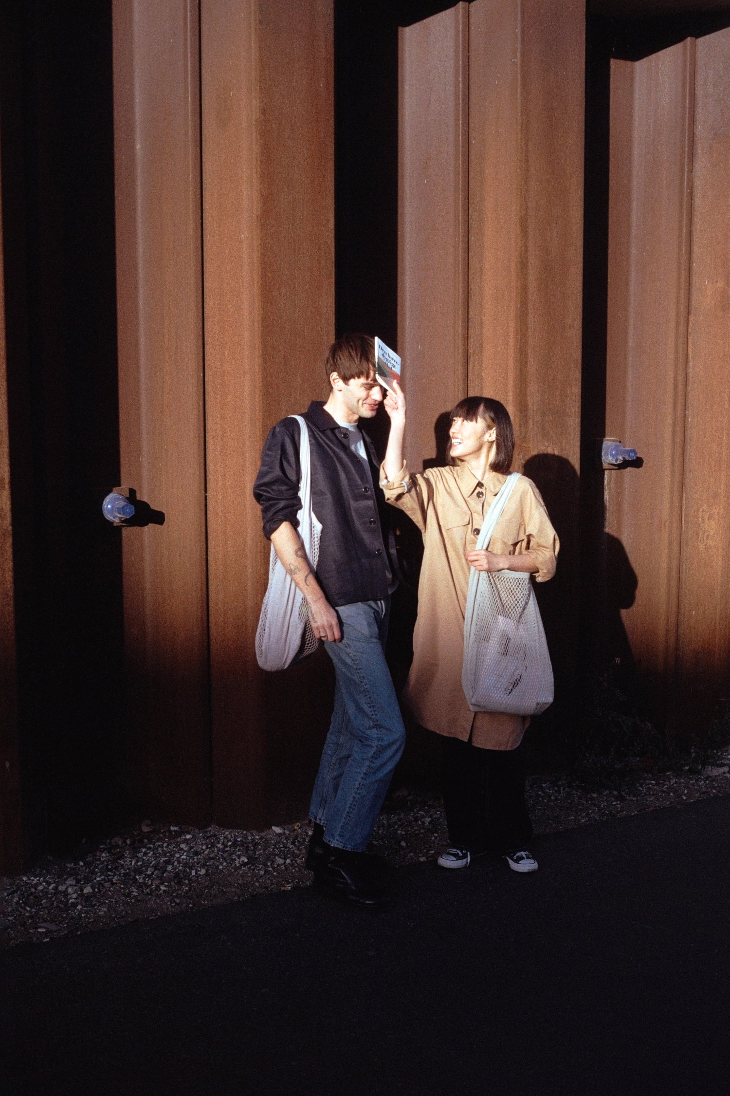 Sac bandoulière filet 44x15x45cm coton bio lavande poussiéreuse