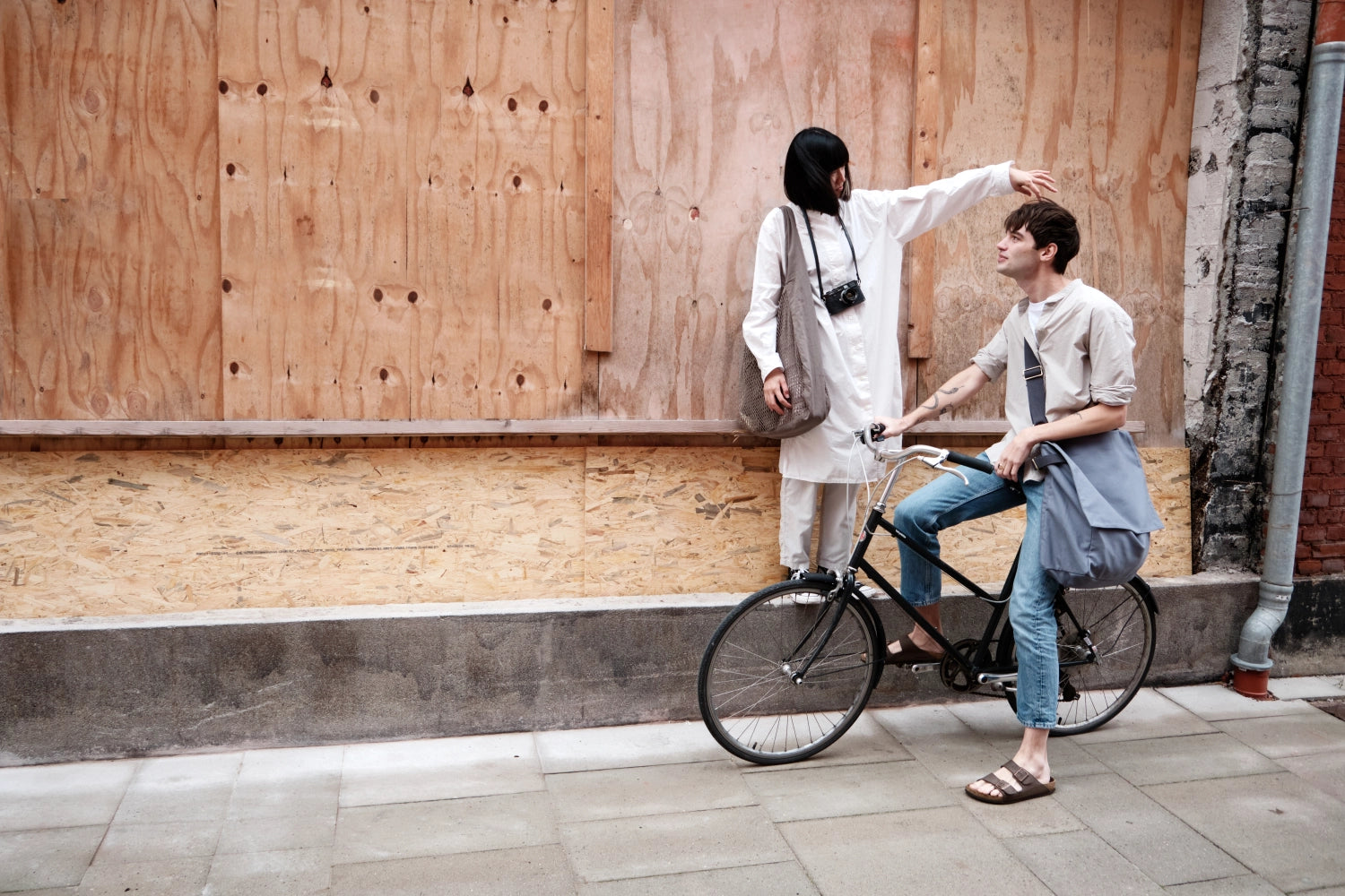 Sac bandoulière filet 44x15x45cm coton bio lavande poussiéreuse