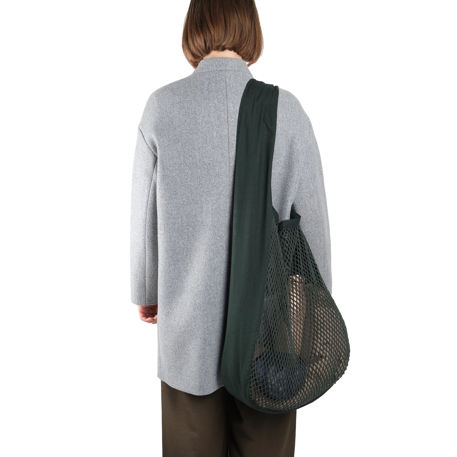 Net Shoulder Bag 44x15x45cm Dark Green Biobaumwolle