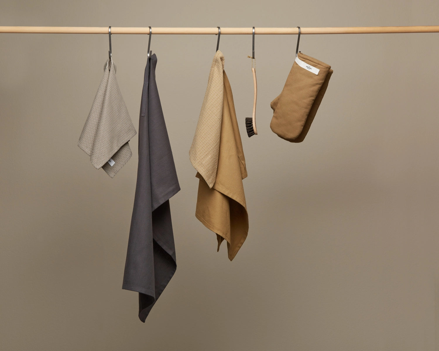 Gants de cuisine 15x31cm gris bleu coton bio