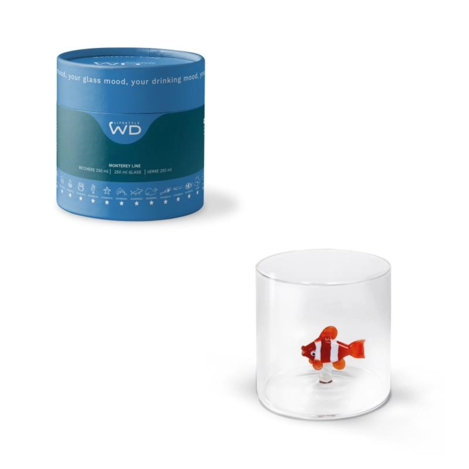 Vetro realizzato in borosilizzare il pesce pagliaccio da 250 ml