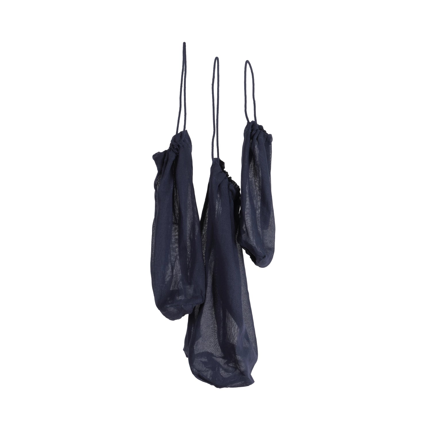 Lot de 3 sacs Tout usage L16/24/30cm coton bio bleu foncé