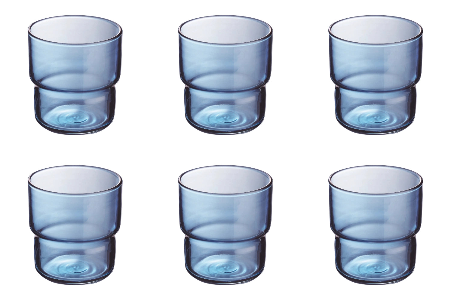 6er Set Log Brush OF Becher Blue Jean 0.22lt D7.3cm H7.9cm