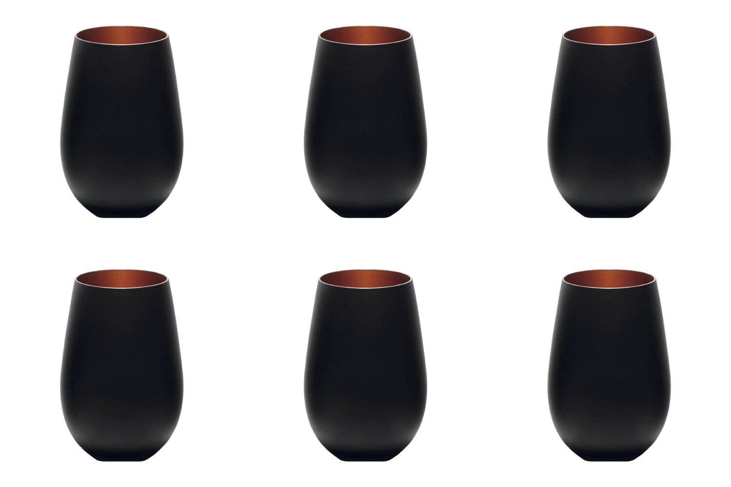 6er Set Elements Becher 465ml schwarz/bronze