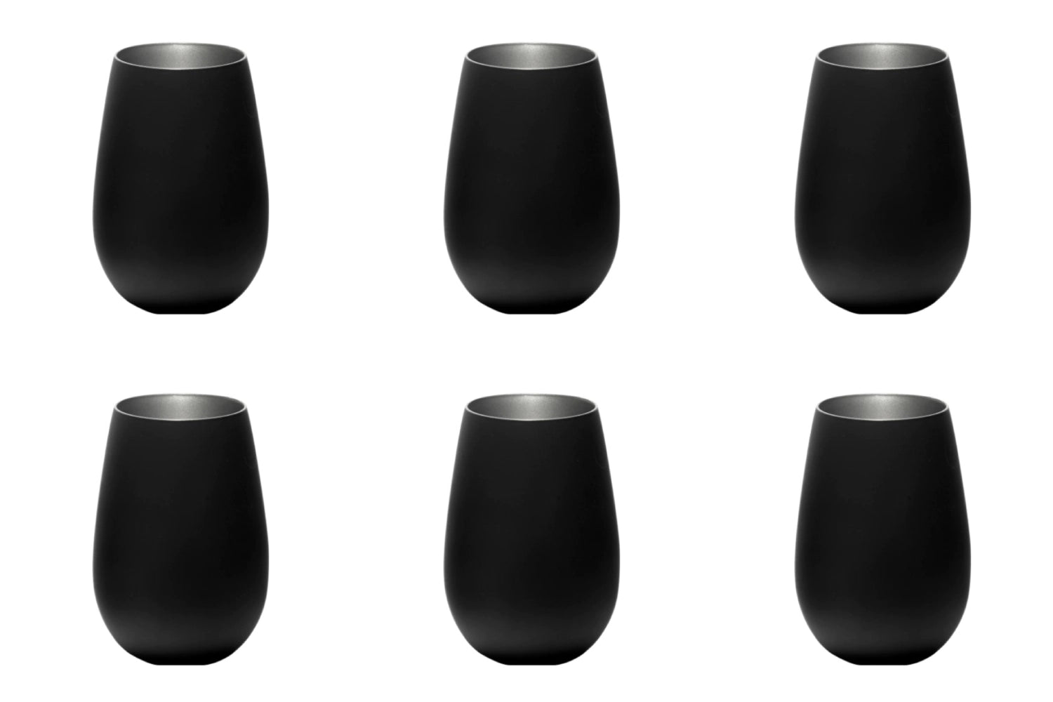 6 Éléments sets tasse 465 ml noir/argent