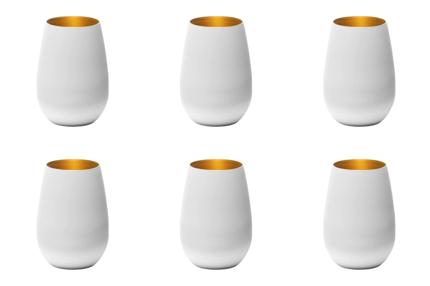 Set of 6 Elements cups 465ml white/gold
