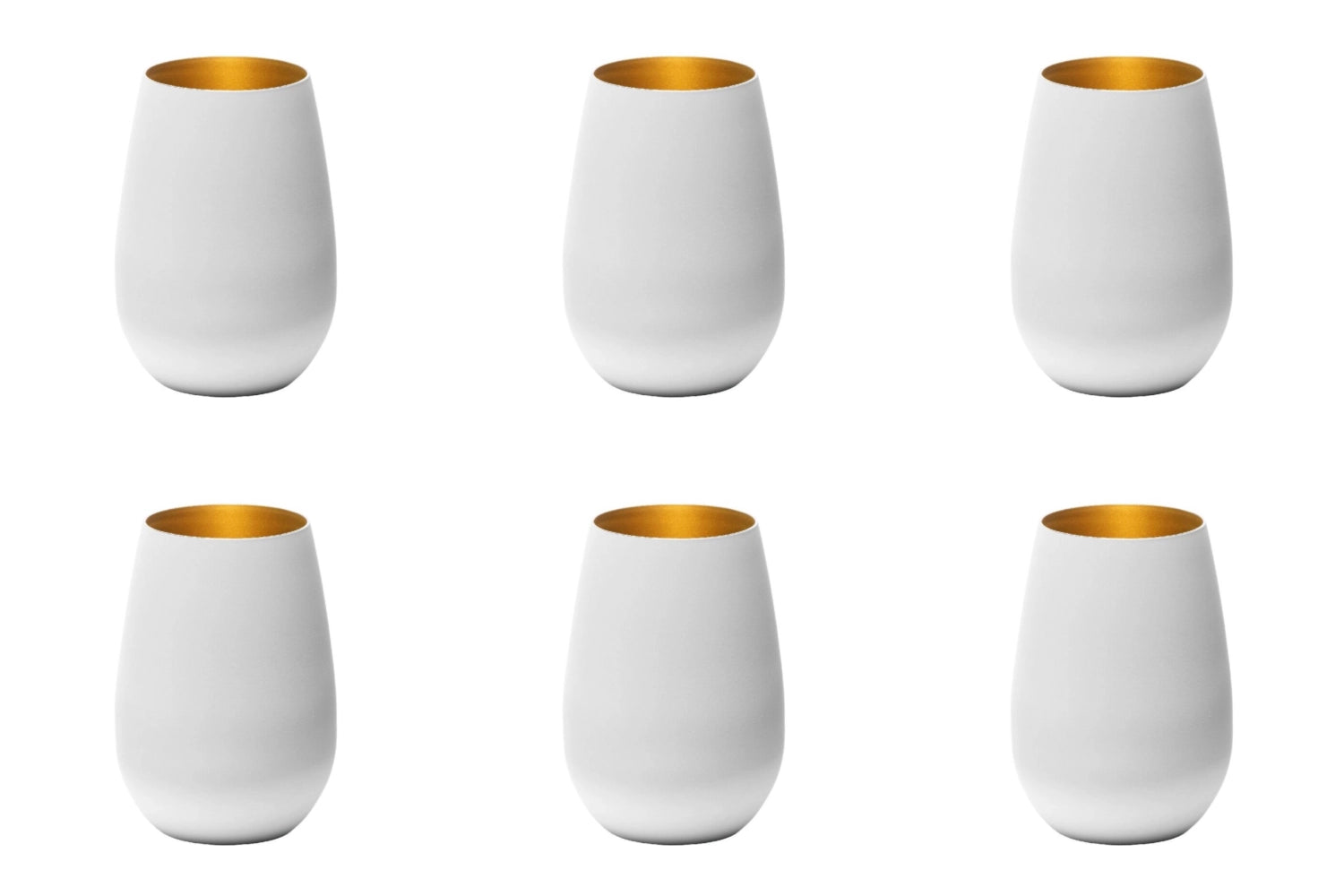 Set de 6 tasses Elements 465ml blanc/bronze