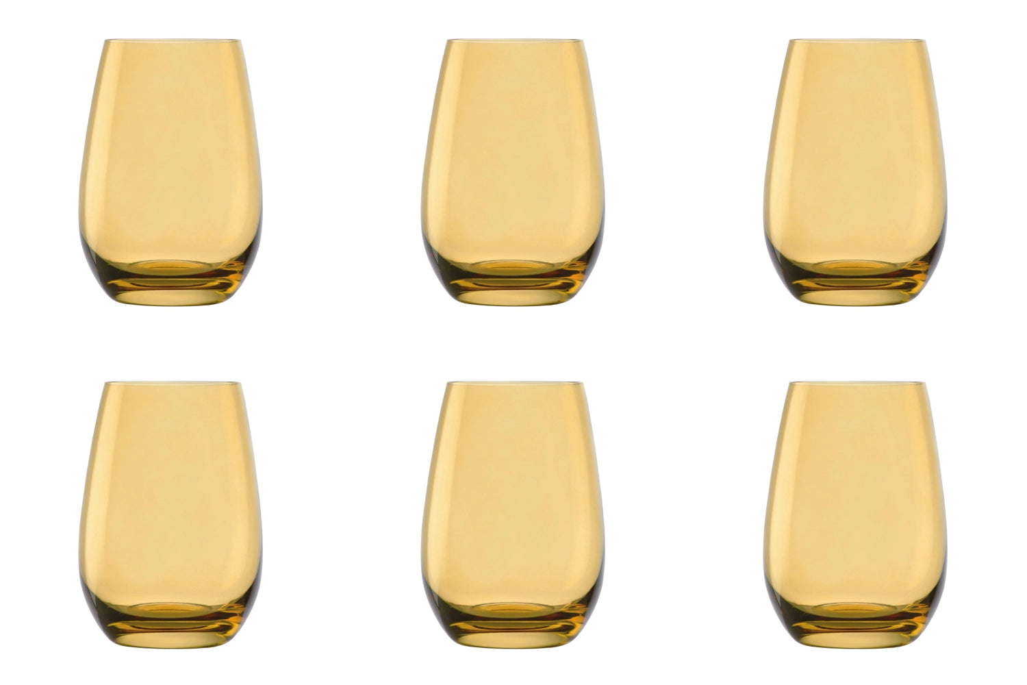 Set of 6 Elements long drink cups 465ml amber