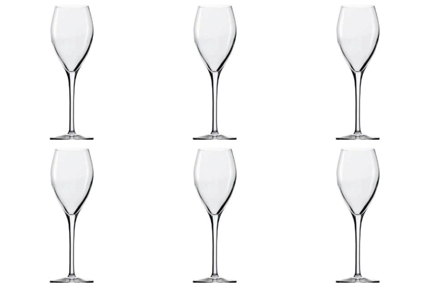 Lot de 6 pétillants&WVerre à champagne 210 ml 1 dl calibré
