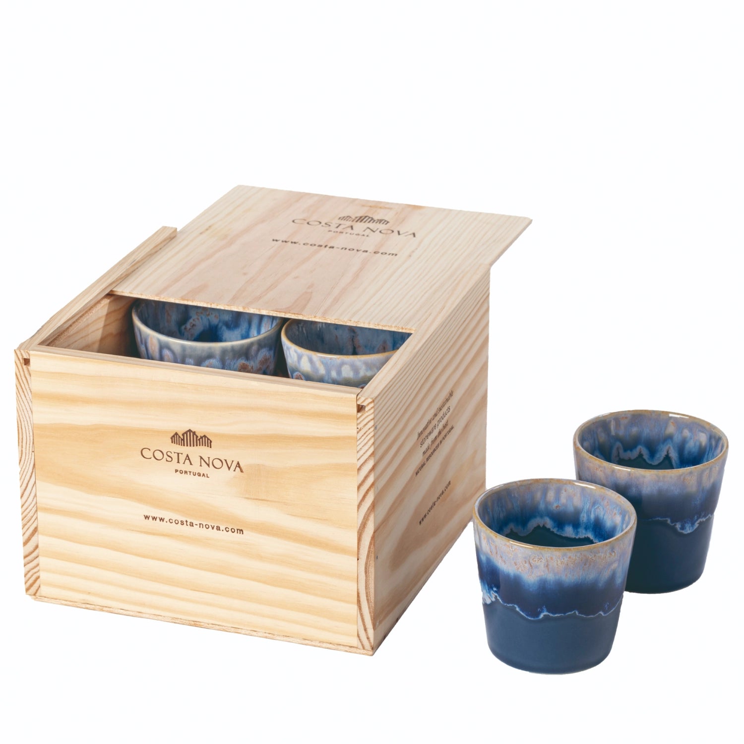 8er Set Grespresso Geschenkbox Kaffeetasse 190ml denim in Blau präsentiert im Onlineshop von KAQTU Design AG. Tasse ist von Costa Nova