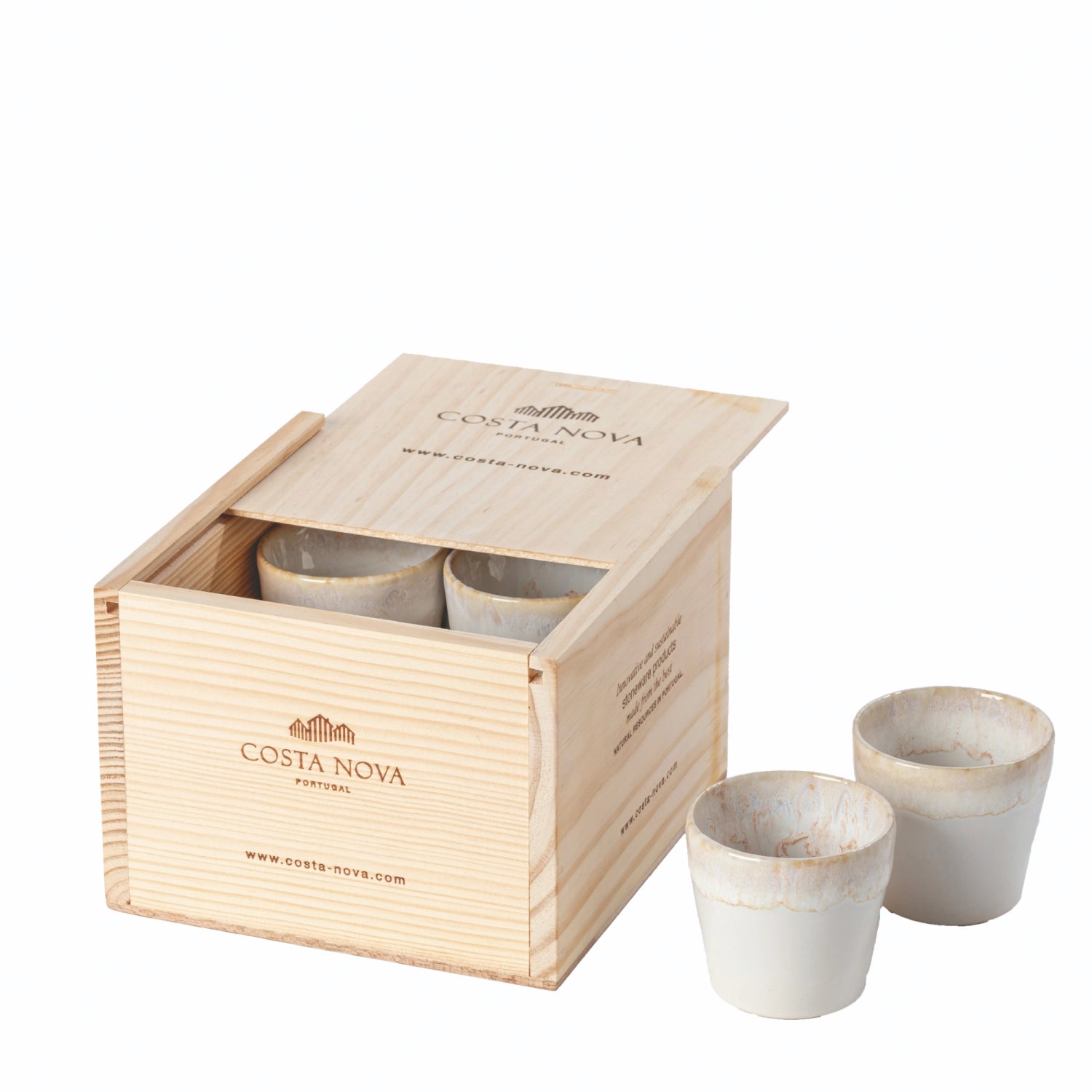 8er Set Grespresso Geschenkbox Espressotasse 70ml weiss in Weiss präsentiert im Onlineshop von KAQTU Design AG. Tasse ist von Costa Nova