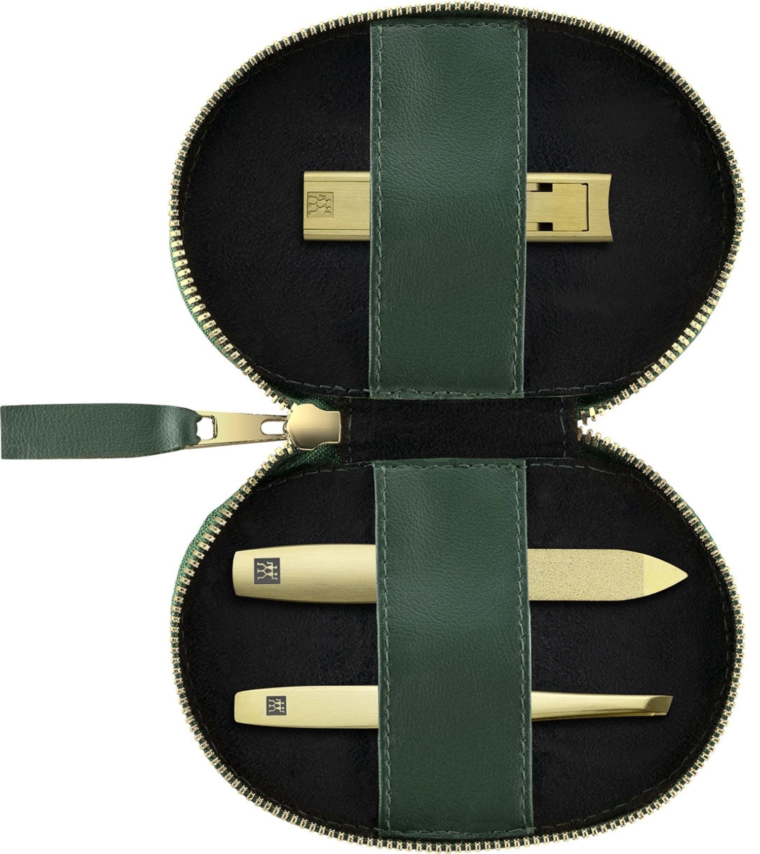 3tlg. Nagelpflege-Etui mit Nagelknipser grün in Grün präsentiert im Onlineshop von KAQTU Design AG. Pflege ist von Zwilling Beauty