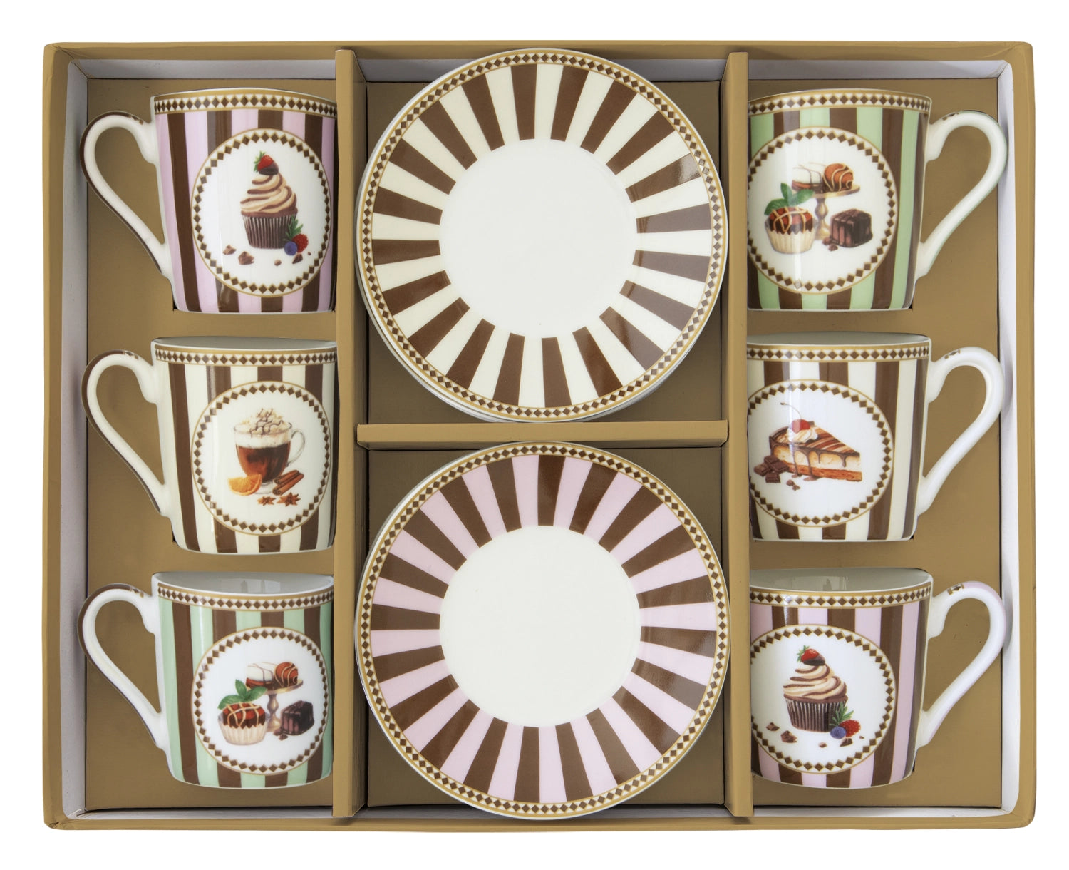 6er Set Sweet Moments Espressotasse 100ml Porzellan in Mehrfarbig präsentiert im Onlineshop von KAQTU Design AG. Tasse ist von Easy Life