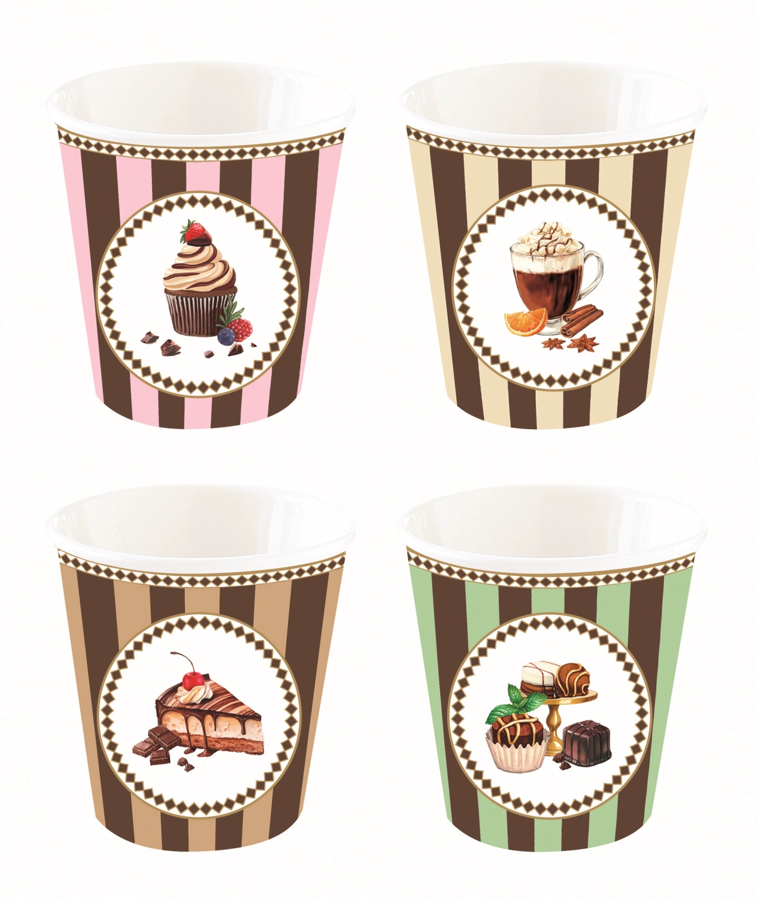 4er Set Sweet Moments Espressotasse 100ml Porzellan in Mehrfarbig präsentiert im Onlineshop von KAQTU Design AG. Tasse ist von Easy Life