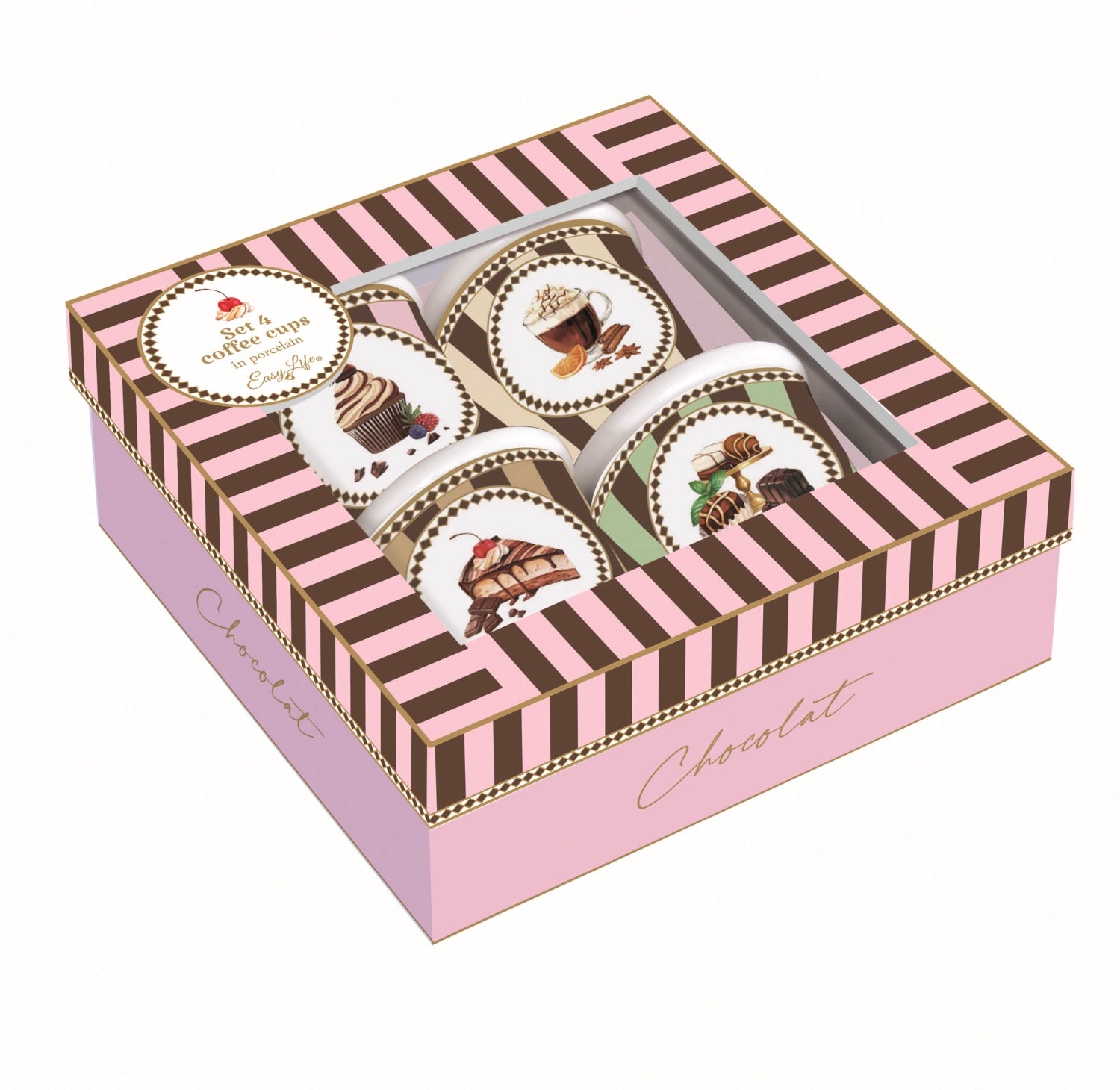 4er Set Sweet Moments Espressotasse 100ml Porzellan in Mehrfarbig präsentiert im Onlineshop von KAQTU Design AG. Tasse ist von Easy Life