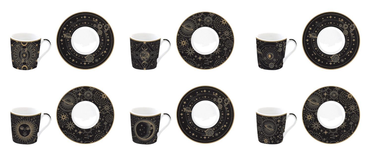 6er Set Celestial Espressotasse 100ml in Schwarz präsentiert im Onlineshop von KAQTU Design AG. Tasse ist von Easy Life