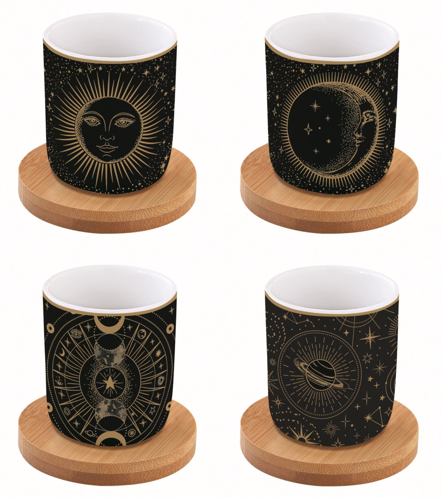 4er Set Celestial Espressotasse 100ml in Schwarz präsentiert im Onlineshop von KAQTU Design AG. Tasse ist von Easy Life