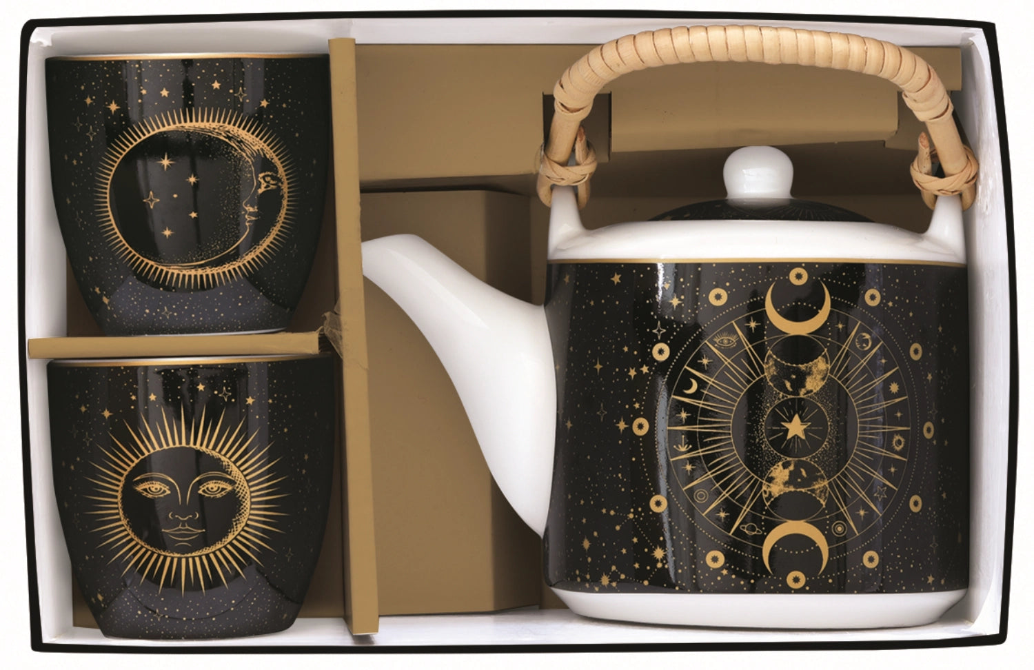 Celestial Teeset Teekanne 600ml mit zwei Tassen Porzellan in Mehrfarbig präsentiert im Onlineshop von KAQTU Design AG. Tasse ist von Easy Life