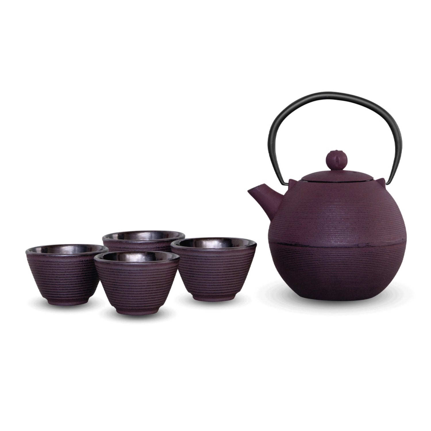 5er Set Teekrug 1l mit Tassen in Violett präsentiert im Onlineshop von KAQTU Design AG. Tasse ist von Easy Life