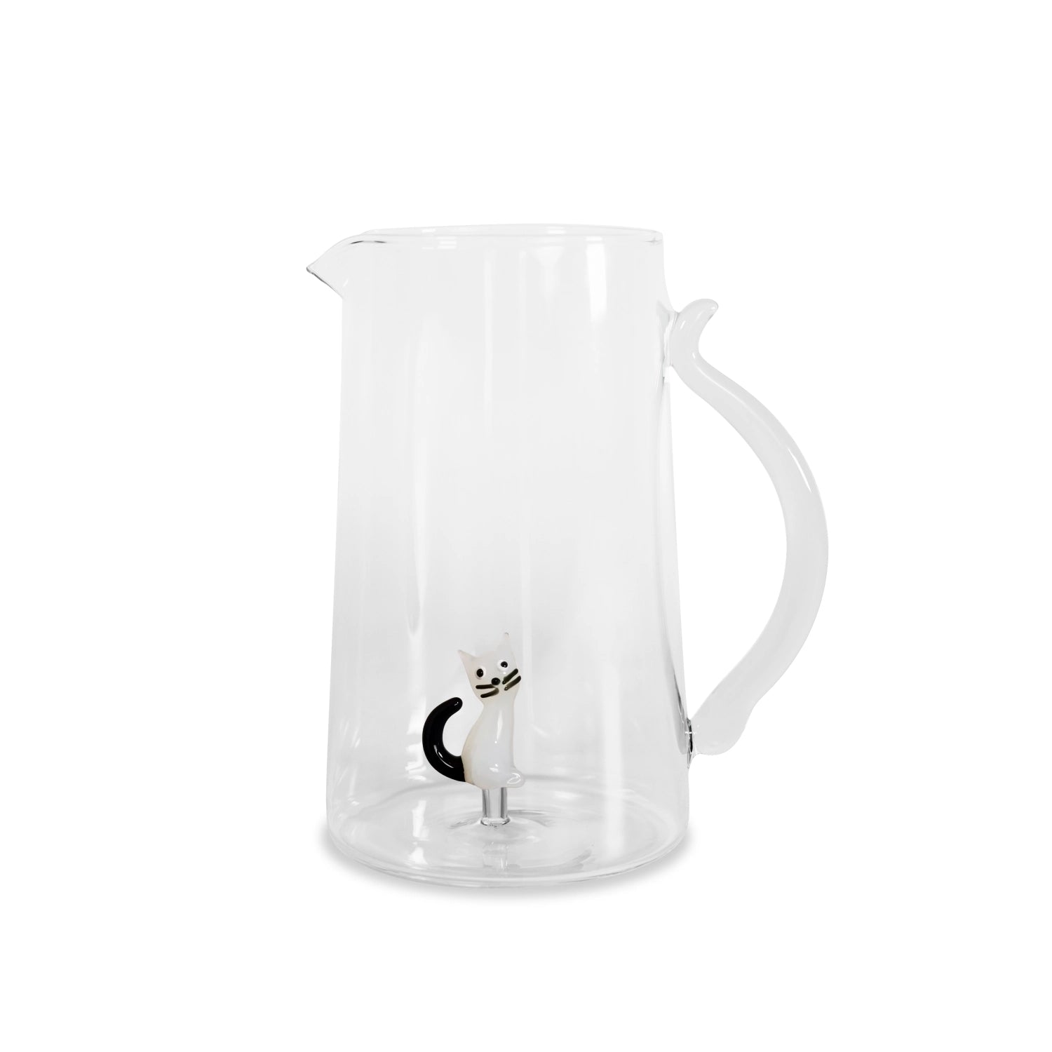 Krug aus Borosilikatglas Katze in Transparent präsentiert im Onlineshop von KAQTU Design AG. Karaffe ist von Easy Life