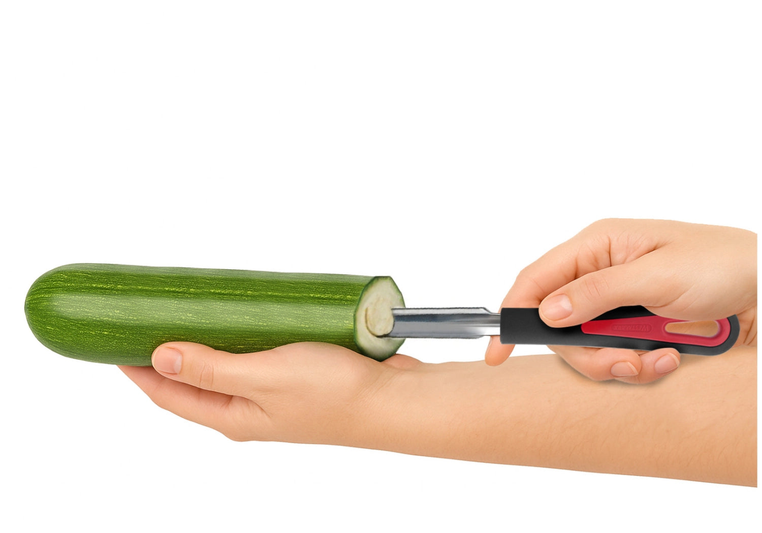 Zucchini Aushöhler Gallant von Westmark, ideal zum Aushöhlen von Zucchini, ergonomisches Design und hochwertige Verarbeitung in bunten Farben.