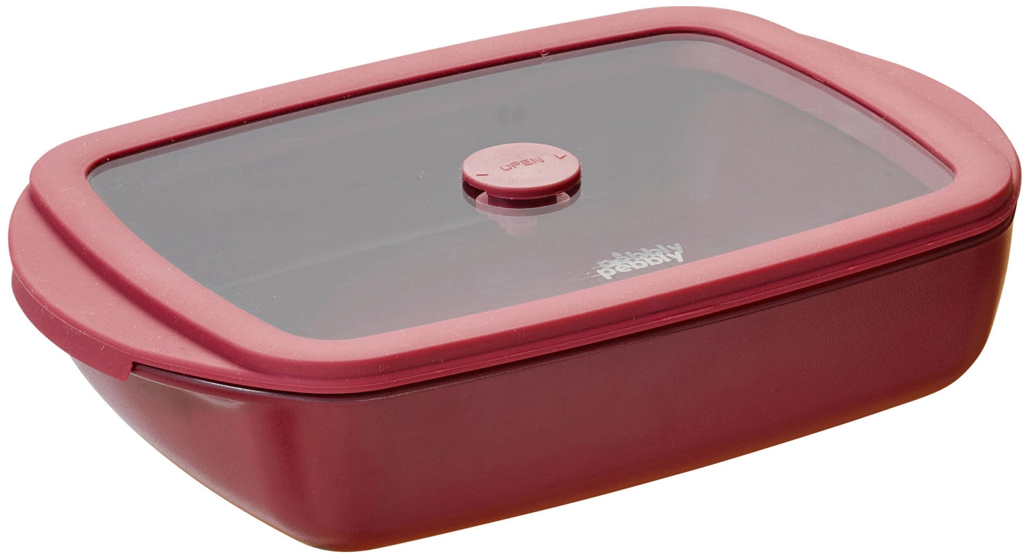 Auflaufform mit Frischhaltedeckel 0.8l 14.6x23.5cm cherry in Rot präsentiert im Onlineshop von KAQTU Design AG. Aufbewahrungsbeutel ist von Pebbly