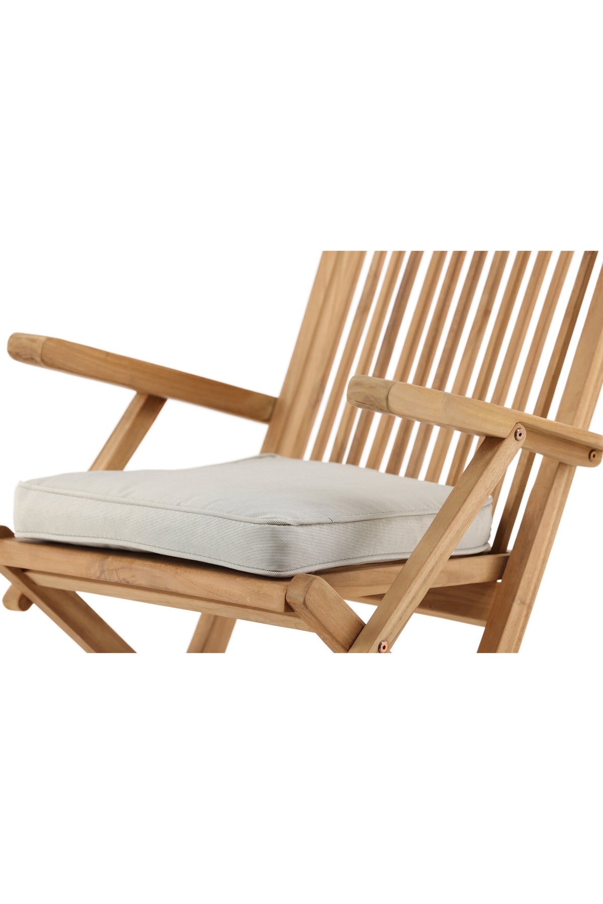 Beiges Sitzkissen Nairobi von Venture Home aus 100 % Polyester mit seitlichen Kordeln, rechteckige Form, 37 x 43 cm.