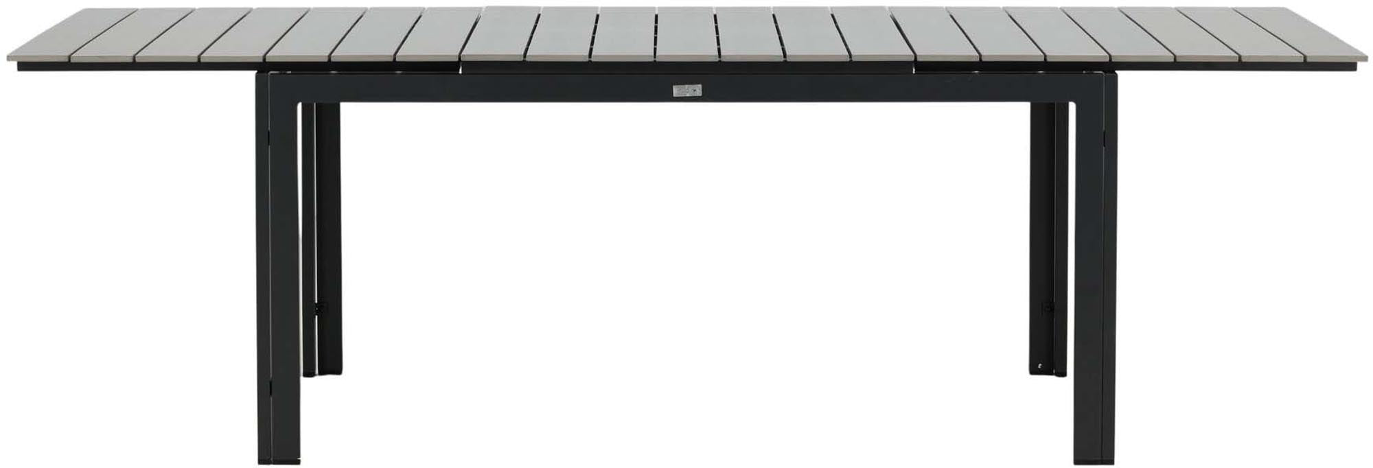 Moderner, ausziehbarer Gartentisch von Venture Home, ideal für stilvolle Aussenbereiche, flexibel von 100 bis 150 cm.