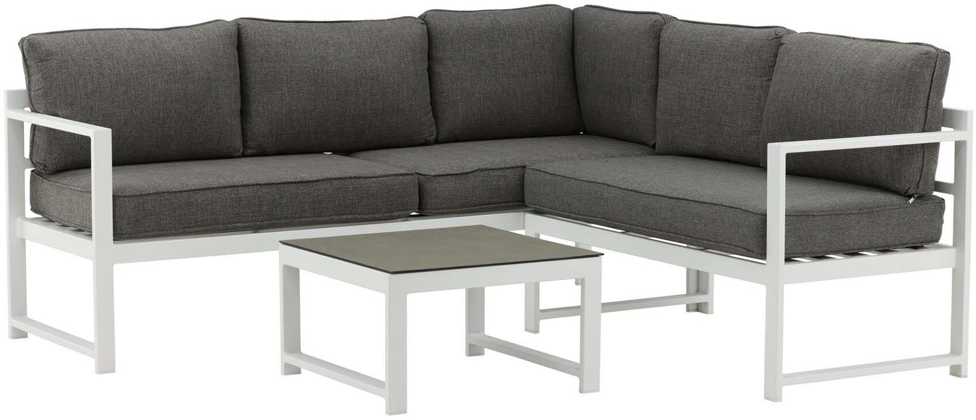 Das Salvador Ecksofa Outdoorset von Venture Home kombiniert modernes Design mit Komfort, ideal für stilvolle Gartenmomente.