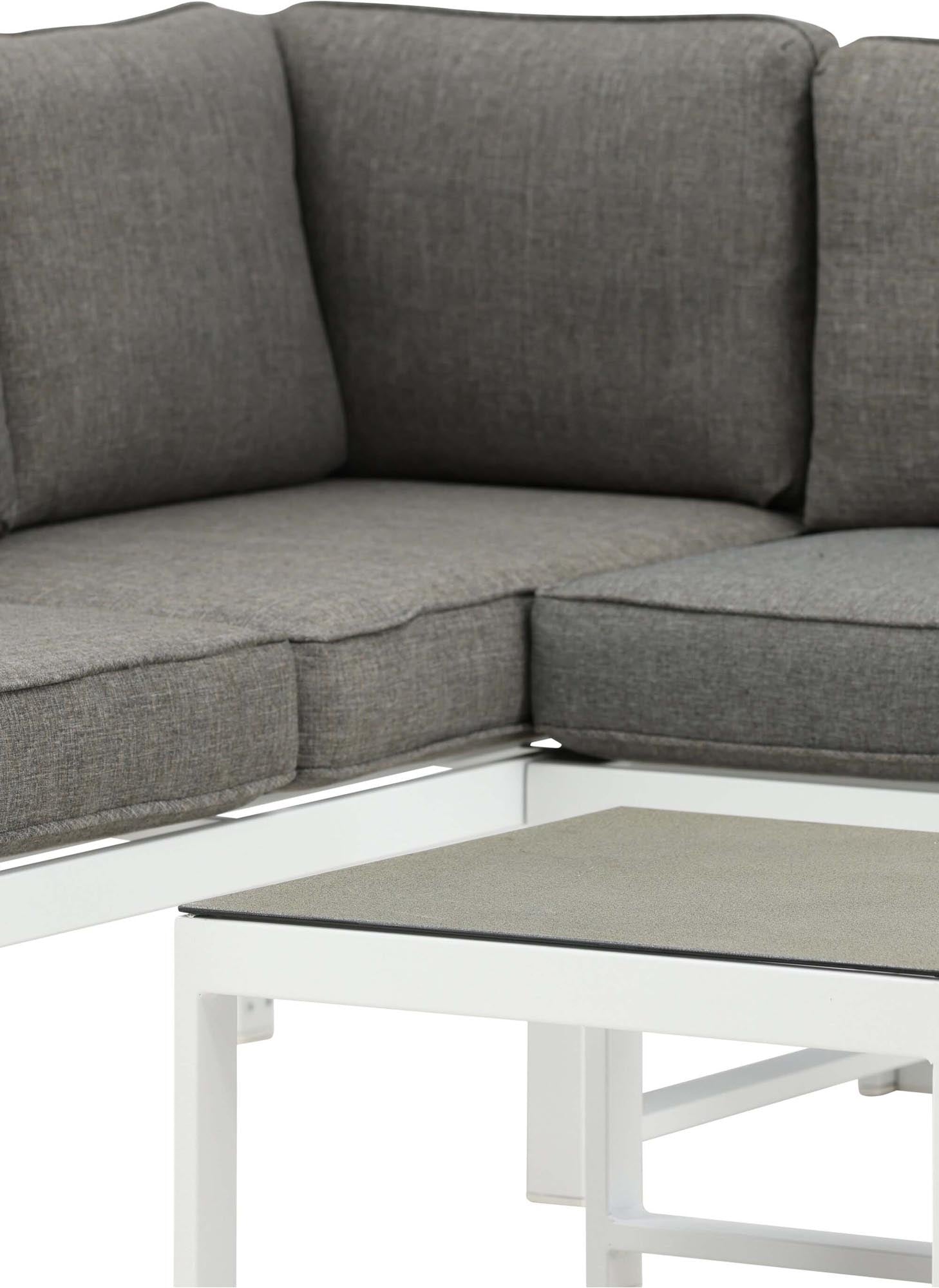 Das Salvador Ecksofa Outdoorset von Venture Home kombiniert modernes Design mit Komfort für Ihren Aussenbereich.