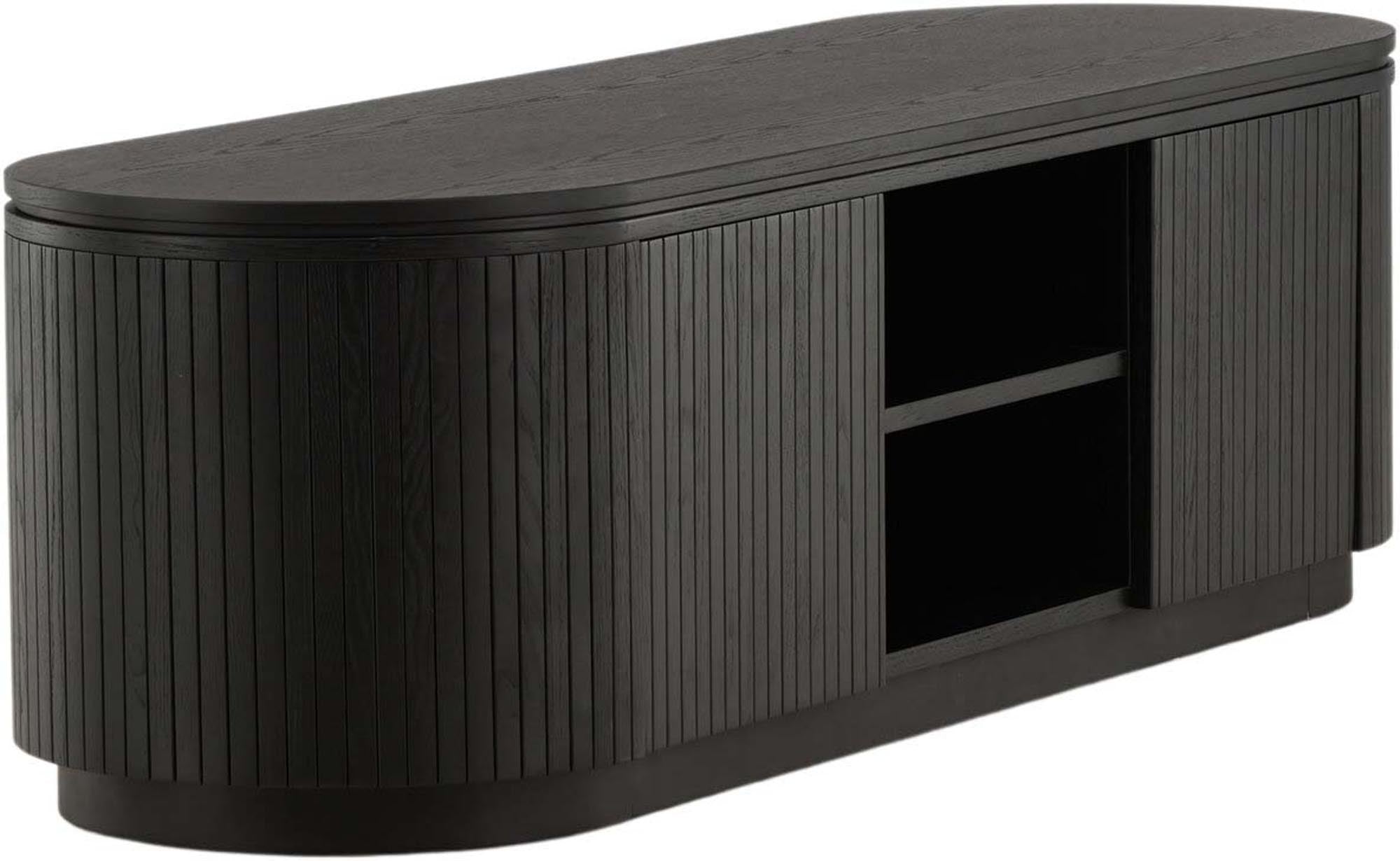 Moderner Fjällbacka TV Ständer von Vind aus robustem MDF mit edlem Eichenfurnier. Ideal für stilvolle Wohnzimmergestaltung.