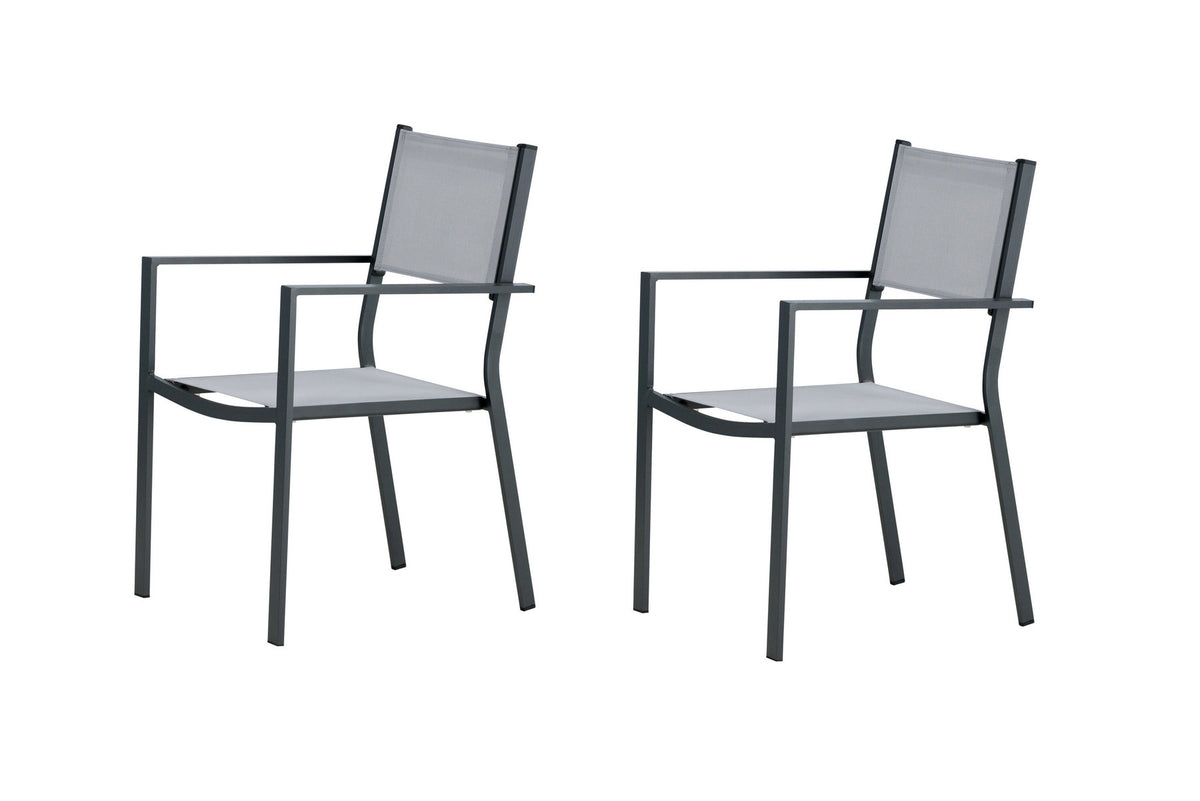 Copacabana Stapelstuhl in Grau präsentiert im Onlineshop von KAQTU Design AG. Gartenstuhl mit Armlehnen ist von Venture Home
