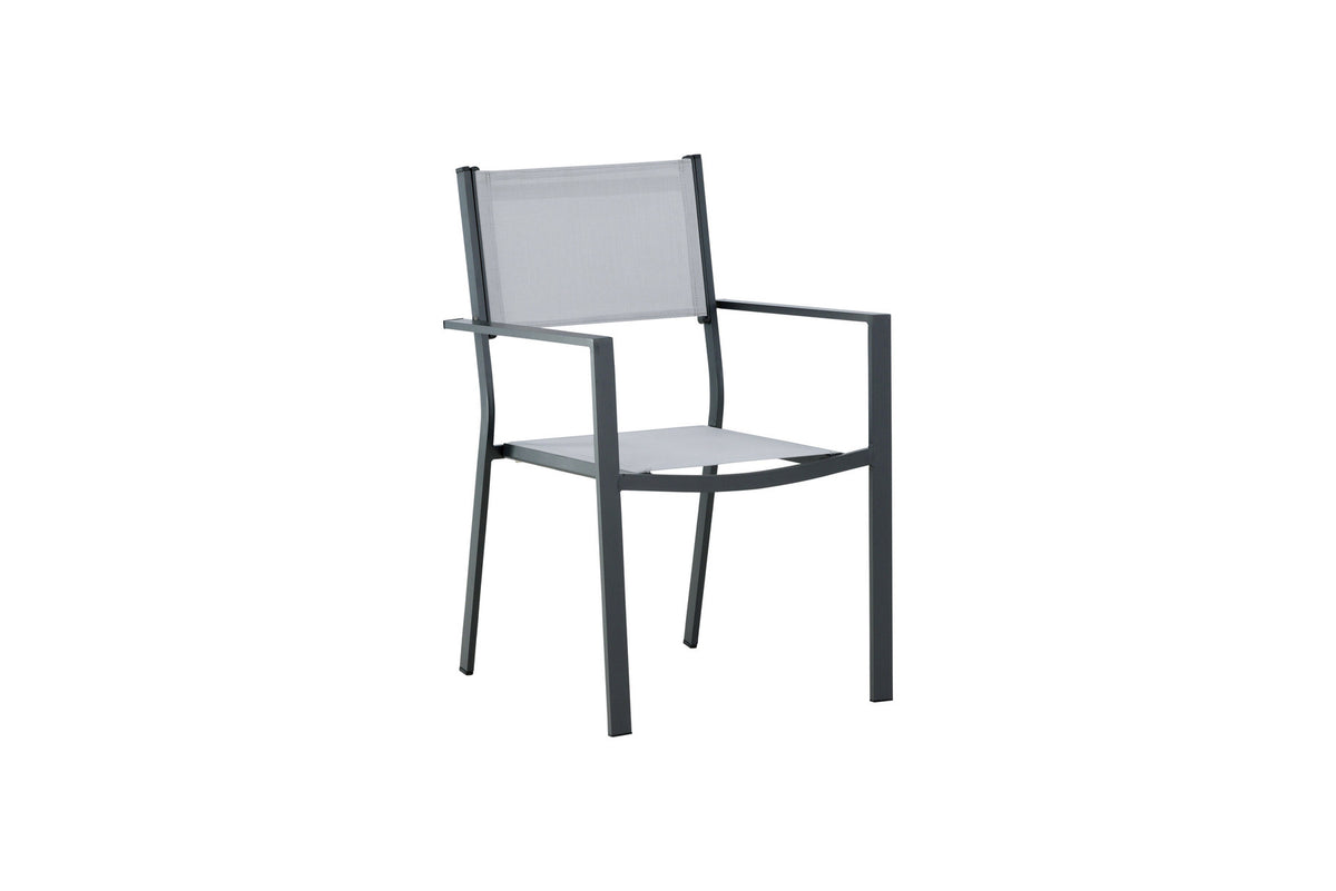 Copacabana Stapelstuhl in Grau präsentiert im Onlineshop von KAQTU Design AG. Gartenstuhl mit Armlehnen ist von Venture Home