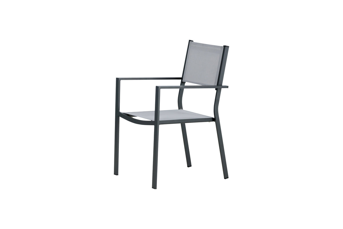 Copacabana Stapelstuhl in Grau präsentiert im Onlineshop von KAQTU Design AG. Gartenstuhl mit Armlehnen ist von Venture Home