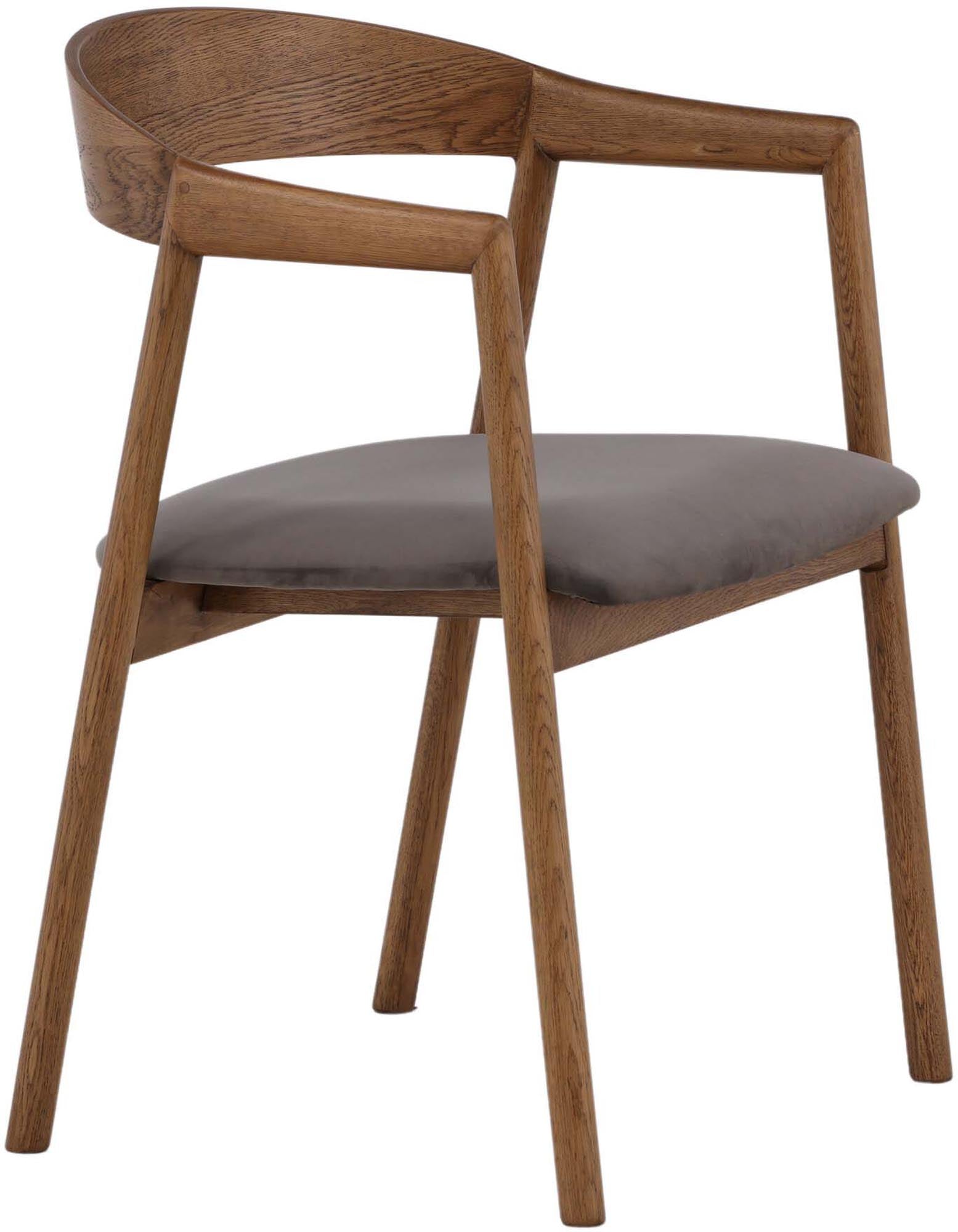 Långön Stuhl von Vind: Eiche & Samt für zeitlose Eleganz im Esszimmer.