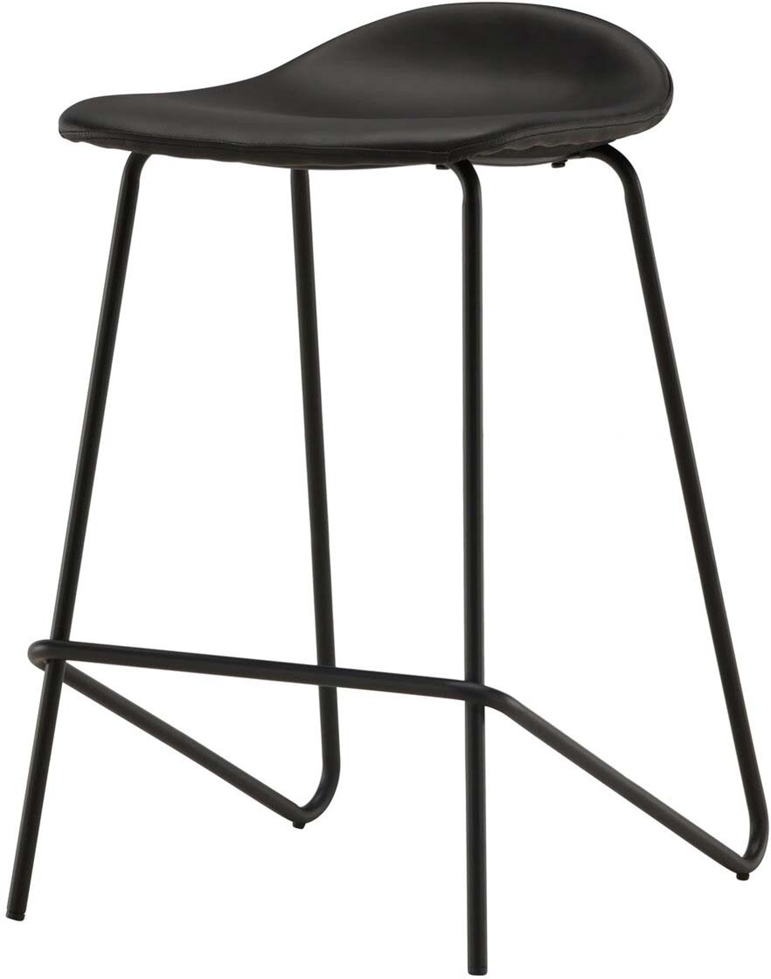 Grebbestad Barstuhl von Vind: Moderner Stahlstuhl mit hochwertigem PU-Polster für langlebigen Sitzkomfort und vielseitige Einsatzmöglichkeiten.