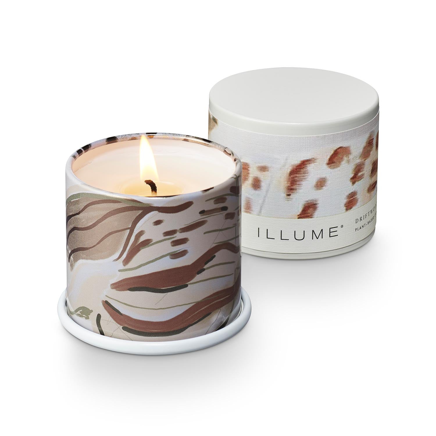 Driftwood Demi Vanity Tin Kerze, Weiss, in Weiß präsentiert im Onlineshop von KAQTU Design AG. Duftkerze ist von Illume