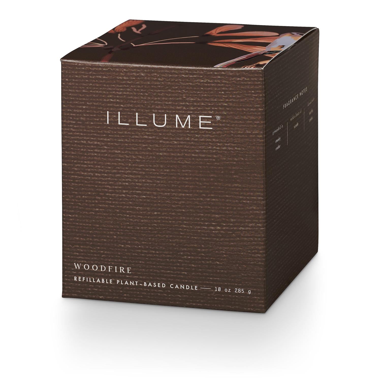 Woodfire Box Glass Candle, Braun, in Braun präsentiert im Onlineshop von KAQTU Design AG. Duftkerze ist von Illume